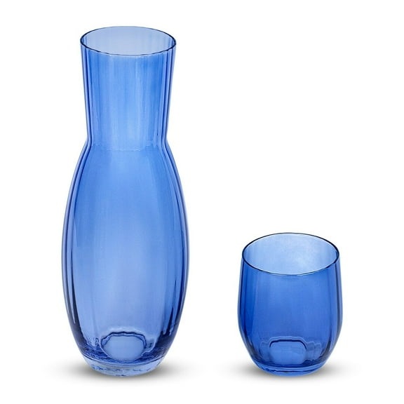American Atelier Bedside Water Carafe with Tumbler Cup - 40 Oz Cobalt Blue