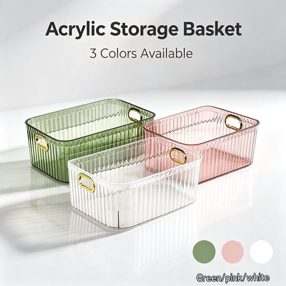 Clear Acrylic Storage Organizer Box, Semi-Transparent Makeup Vanity Holder For Bathroom Countertop, Multipurpose Cosmetic Container