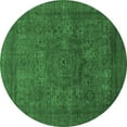 thumbnail image 1 of Ahgly Company Indoor Round Abstract Emerald Green Modern Area Rugs, 3' Round, 1 of 4