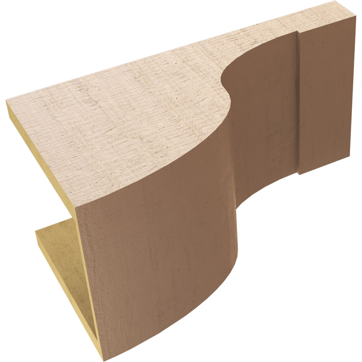 9"W x 18"D x 9"H Wide Del Monte Rough Cedar Woodgrain TimberThane Corbel, Primed Tan