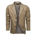 thumbnail image 3 of Fgnfyis Mens Blazer Mens Fashion Camouflage Pocket Cardigan Suit Button Sweater Jacket for Casual and Smart Wear Mens Jackets Khaki XXXXL, 3 of 6