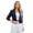 #59 Navy, variant on Women's Open-Front Cropped Blazer with Ruched Sleeves