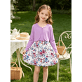 thumbnail image 5 of Lanbubble Girls 2 Piece Dress Set Sleeveless Bubble Dress with Cardigan & Side Pockets for Party Daily Wear Size 5-12Y, 5 of 7