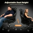 thumbnail image 3 of Qusaphy 800LBS Big and Tall Executive Office Chair, PU Leather Ergonomic Desk Chair with Adjustable Backrest and Thick Padded Cushion, Heavy Duty Chair for Home or Office Black, 3 of 9