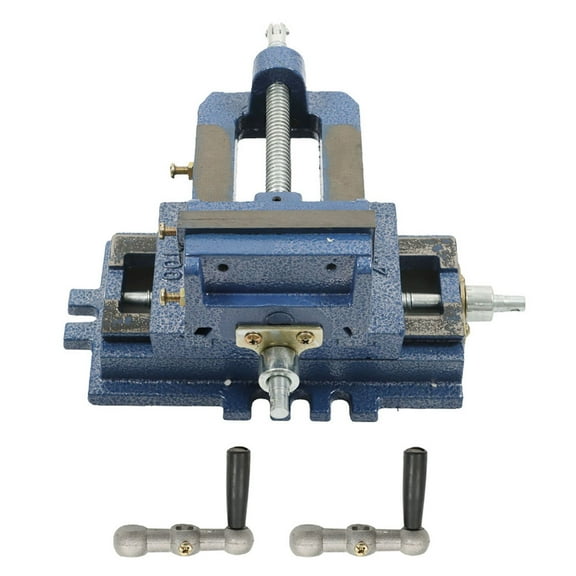 EPOTOOR 4-Inch Drill Press X-Y Compound Vise Blue Heavy Duty Benchtop Compound Cross Slide Vise Fit for Clamping Workpiece Processing