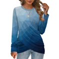 thumbnail image 2 of Youmylove Tshirts Women T-Shirts Winter Fall Long Sleeve Leisure Stylish Tunic Elegant Tops Casual Twist Front T-Shirt Crew Neck T Shirts, 2 of 4