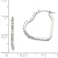 thumbnail image 2 of 14K White Gold Diamond Fascination Heart Hinged Hoop Earrings, 2 of 5