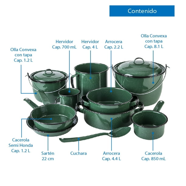 Batería de Cocina Cinsa Clásica de Peltre 12 Piezas Bodega