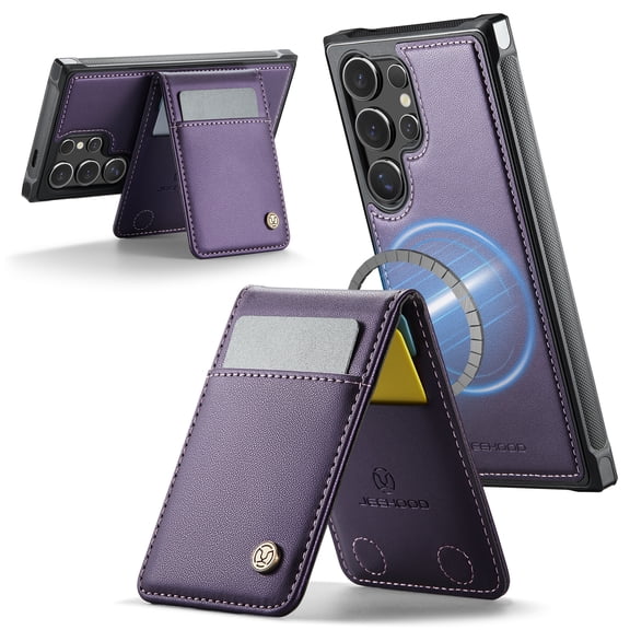 Dteck Wallet Case for Samsung Galaxy S26 Ultra Compatible with MagSafe Accessory for Men Women, Shockproof Detachable Magnetic Wallet Phone Case with Card Slot Holder RFID Blocking, Purple