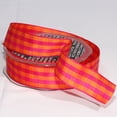 thumbnail image 2 of The Ribbon People Orange and Fuchsia Purple Gingham Wired Woven Edge Craft Ribbon 1" x 54 Yards, 2 of 2