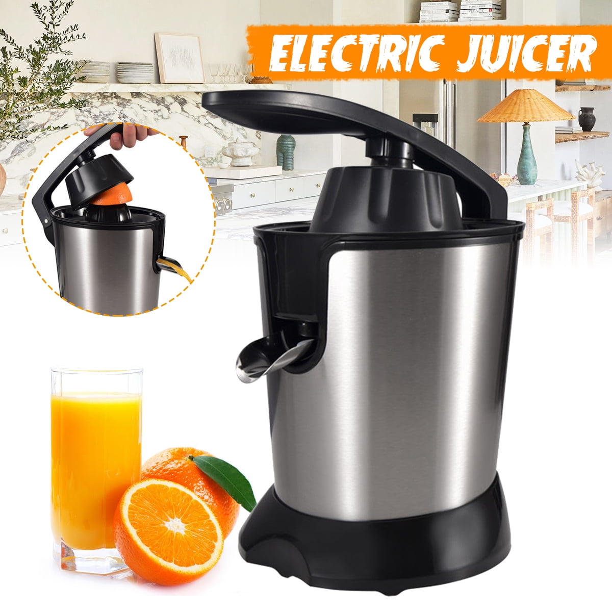 Electric Automatic Rotation Orange Juicer Machine Lemon Fruit Squeezer