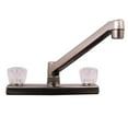thumbnail image 3 of Westbrass D33228KIT-07 33" Double Bowl Stainless Steel Kitchen Sink Kit with 2-Handle Faucet, Soap Dispenser and Drain Strainers, Satin Nickel, 3 of 10