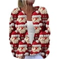 thumbnail image 2 of LOVZFMLL Cardigan pour Femmes Cardigan à Manches Longues Creusé Couleur Unie Veste Décontractée, 2 of 5