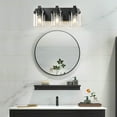 thumbnail image 2 of “2026 Hot Sale 3-Light Bathroom Vanity Light – Matte Black Modern Fixture with Clear Glass Shade, Over Mirror Lighting for Bathroom & Vanity”, 2 of 7
