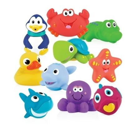 Nuby Little Squirts Bath Squirts, 10 Pack (Best Bath Toys Without Holes)