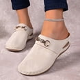 thumbnail image 2 of Wedge Suede Clogs for Women Retro Closed Toe Mules Comfortable Dress Slides Soft Soled Backless Platform Sandals Beige Size 9, 2 of 7