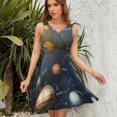 thumbnail image 7 of Solar System Dress Fashion Beach Long Dresses Female Party Printed Sundress, 7 of 7