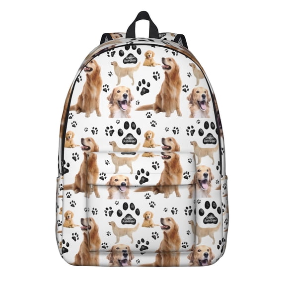 Golden Retriever Backpack for School,Cute School Bag,Schoolbag with Adjustable Shoulder Straps & Padded Back,15.7"x11.8"x5.5"