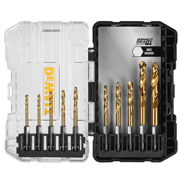 Juego de brocas DEWALT recubiertas de nitruro de titanio de 10 piezas (DD5160)