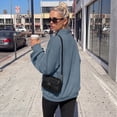 thumbnail image 6 of SUNBS Half Button Pullover Sweatshirt for Women Fall Oversized Casual Fleece Tops with Stand Collar, 6 of 9