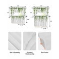 thumbnail image 5 of Green Eucalyptus Leaves Swag Kitchen Curtains Sets for Windows 24 Inch Length, Weeping Spring Botanical Summer Short Window Curtain Panels Swags Valances and Tiers 3 Piece Set for Cafe/Dining Room, 5 of 5