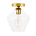 thumbnail image 5 of Gene 1 light Brass and Clear glass Flush mount, 5 of 5