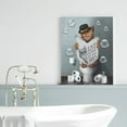 thumbnail image 4 of Bathroom Decor Canvas Wall Art Cute Cat Sitting in Toilet Reading Newspaper Pictures Farmhouse Bathroom Animals Wall Decor Painting for Bathroom Toilet Artwork Framed 12"x16", 4 of 6
