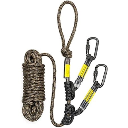 Hunting Safety Rope 30ft with Two Prusik Knots and Carabiners for Hunters to Climb Tree Stands to Hang Ladder Stands or Bow Lifelines to Prevent Falls While Hunting on Stands.$$Other