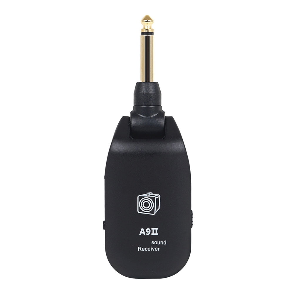 RIWPKFH Wireless Guitar System Transmitter Universal Plug 11x4.5x1.5cm 20Hz-20kHz 6.35mm ABS Bass Black Electric Guitar