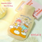 1000ML Capacity Cartoon Washable Warm Hot Water Bag for Winter or Pain Relief