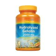 Thompson Hydrolyzed Gelatin 2000mg | Bovine-Sourced Protein & Collagen for Healthy Cells & Nails Support | Enhanced Absorption | 60 Tablets