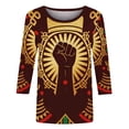 thumbnail image 4 of Pounoo Freedom Graphic Shirts for Women Summer Vintage 3/4 Sleeve Crew Neck Tops Casual Pride Celebrating Holiday Month Shirt Gift, 4 of 9