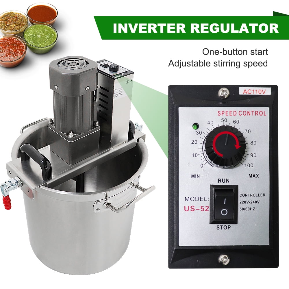 HNZXIB 25L Automatic Food Mixer Commercial Stainless Steel Food Mixer Hot Pot Stirrer Seasoning Frying Machine 110V Adjustable stirring speed For Jam Sauce