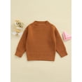 thumbnail image 2 of Kmbangi Unisex Kids Fall Sweater Solid Color O-Neck Long Sleeve Knitted Tops, 2 of 9