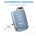 thumbnail image 4 of Key Fob Cover Compatible with Toyota Highlander Avalon Camry Corolla RAV4 2012-2019 4 Button Keychain Case Holder Protector,Blue, 4 of 7
