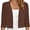 Coffee, variant on Women's 3/4 Sleeve Cropped Cardigans Sweaters Coffee Large Lightweight Open Front Shrugs for Women