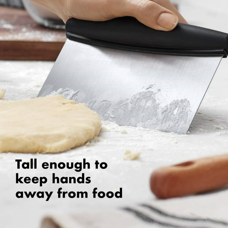 2-in-1 Stainless Steel Dough Scraper Measuring Cutter Blade Roll Handle  Flour Dough Scraper Baking Accessories KitchenTools
