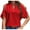 Red, variant on Uaswgudfs Women's Cold Shoulder & V-Neck Chiffon Blouse Summer Short Sleeve Dressy Top with Casual Trim