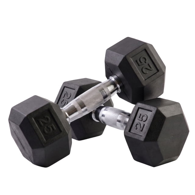 Mancuernas Hexagonales ZY-RD252 Cromadas 25lb 11.33 kg