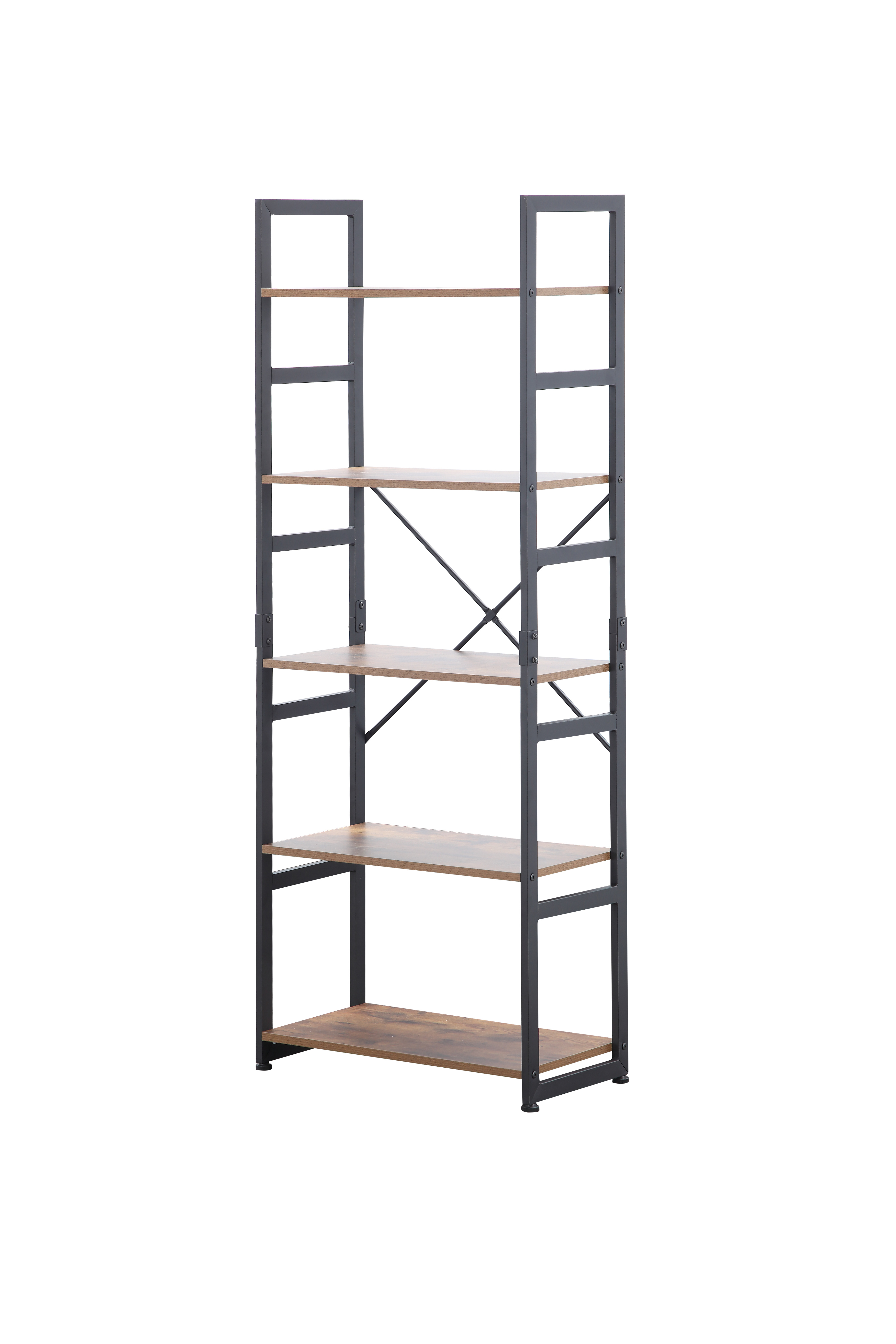 Ladder Shelf Bookcase 5 Tiers Bookshelf with Open Storage Metal Frame