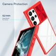 thumbnail image 5 of for Samsung Galaxy S24 Ultra Case, Stylish Slim Crystal Clear PC Back + TPU Silicone Case with Sliding Camera Cover Anti-fingerprint Shockproof Phone Cases for Samsung Galaxy S24 Ultra, Red, 5 of 6