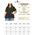thumbnail image 7 of NOMADIC NOOK Women's Plus Size 2 Pieces Floral Blouse Flare Hem V Neck Short Sleeve Casual Layered Peplum Tops 4X Black/White, 7 of 7
