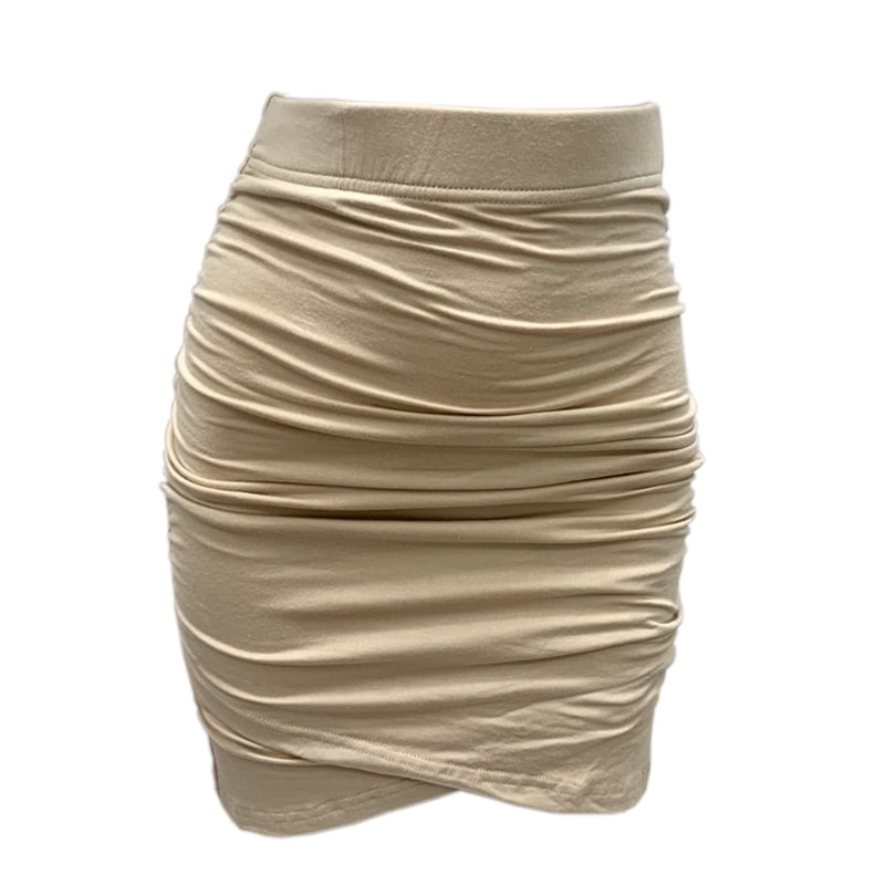 Faithtur Women's Ruched Wrap Skirt, High Waist Solid Color Bodycon Mini  Skirt | Walmart Canada