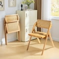 thumbnail image 6 of UBesGoo 2 Pack Folding Chairs, Wooden Accent Dining Chairs, Rubberwood Flodable Seating for Indoor Outdoor, 6 of 7