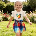 thumbnail image 7 of Cethrio Girls Summer Outfit Sets, Fashion Printed 2 Piece Flutter Sleeve Girls' Clothing Sets Beige Size 5-6T, 7 of 7