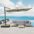 thumbnail image 3 of Grand Patio 10x13 ft Outdoor Cantilever Umbrella with Acrylic Fabric & Base & Cover for Poolside, Deck, Backyard, Black Pole, 3 of 8
