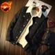 thumbnail image 3 of Abrigo vaquero cálido para hombre, chaqueta vaquera con botones negros, acolchada de tela desgastada, ropa popular coreana original de moda a bajo precio, 3 of 5