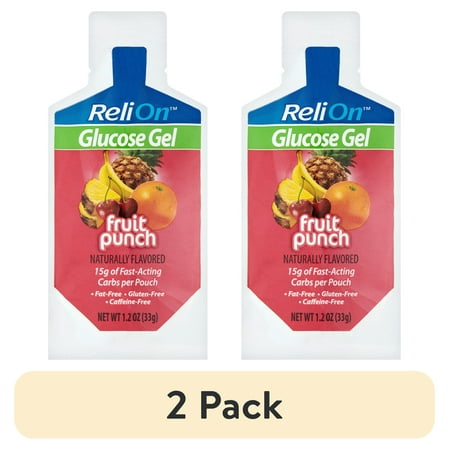 (2 pack) Relion Glucose Gel 1.2oz Fruit Punch