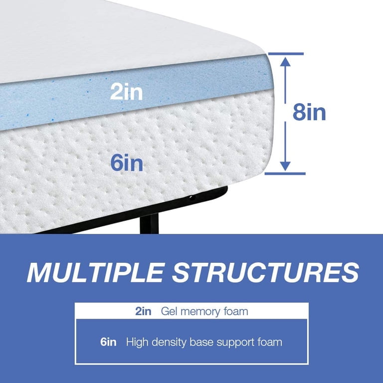 FDW Queen Gel Memory Foam Mattress, 8-Inch Medium Firm photo 5