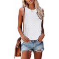 thumbnail image 2 of YATELLE Womens Tank Tops Eyelet Loose Casual Summer Tops Crew Neck Basic Sleeveless Shirts Trendy 2025, 2 of 6